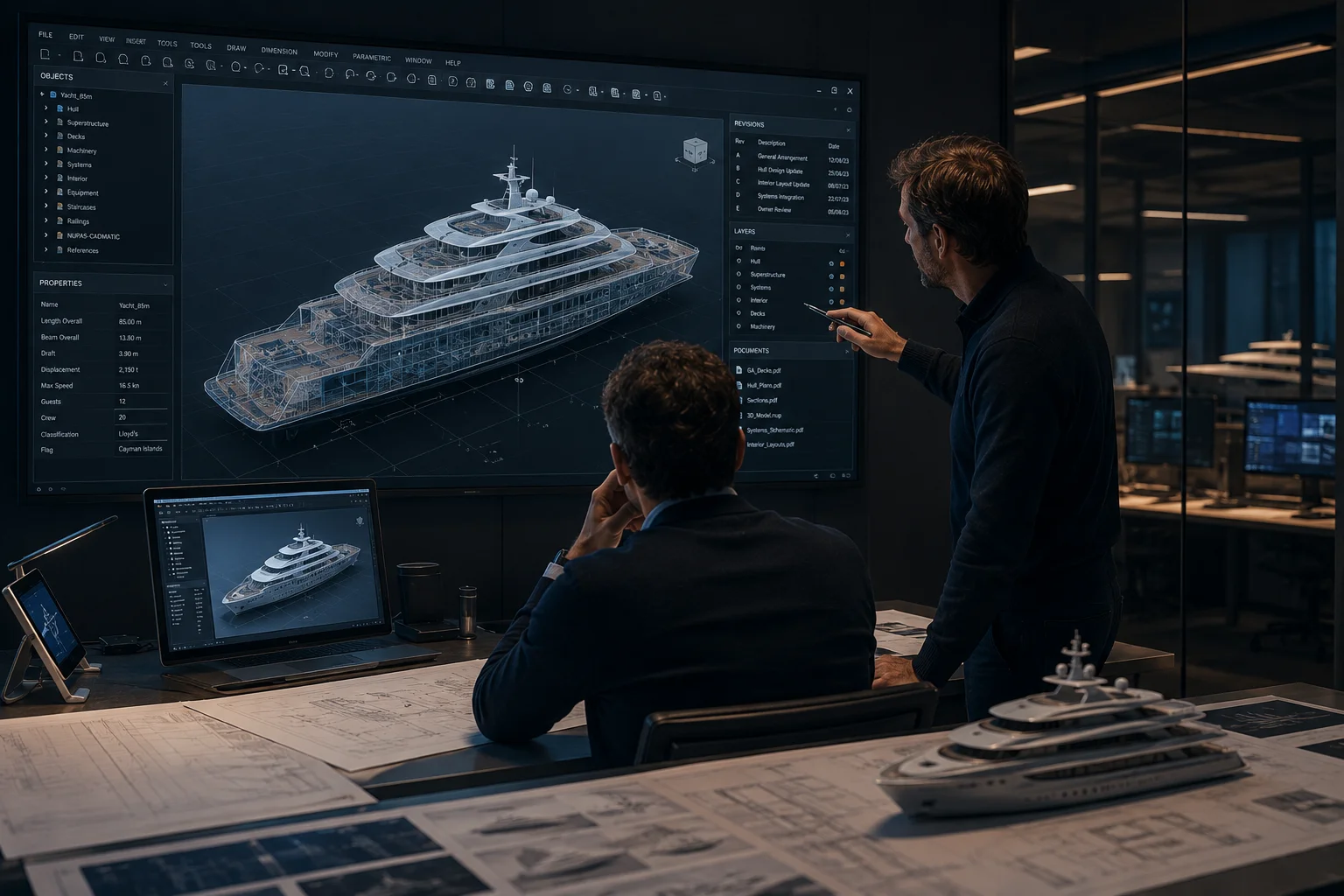 Yacht design and engineering coordination
